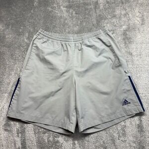 Adidas Athletic Shorts Mens Size M Gray Good Striped Pockets 296234 AGC002